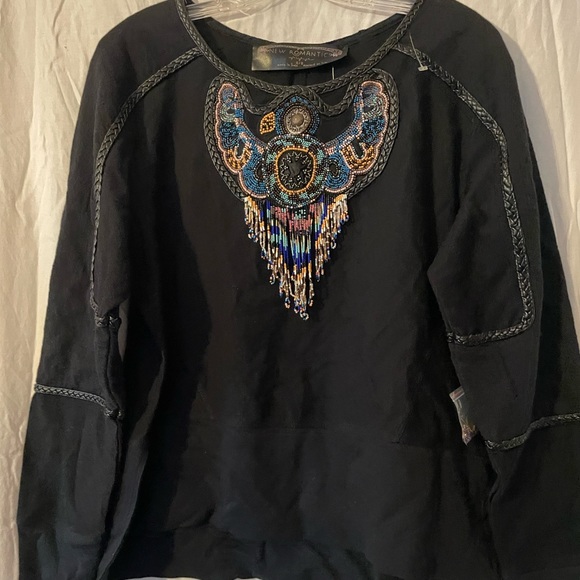 Free People/ New Romantics collab Beaded top- M , NWT - Picture 3 of 4